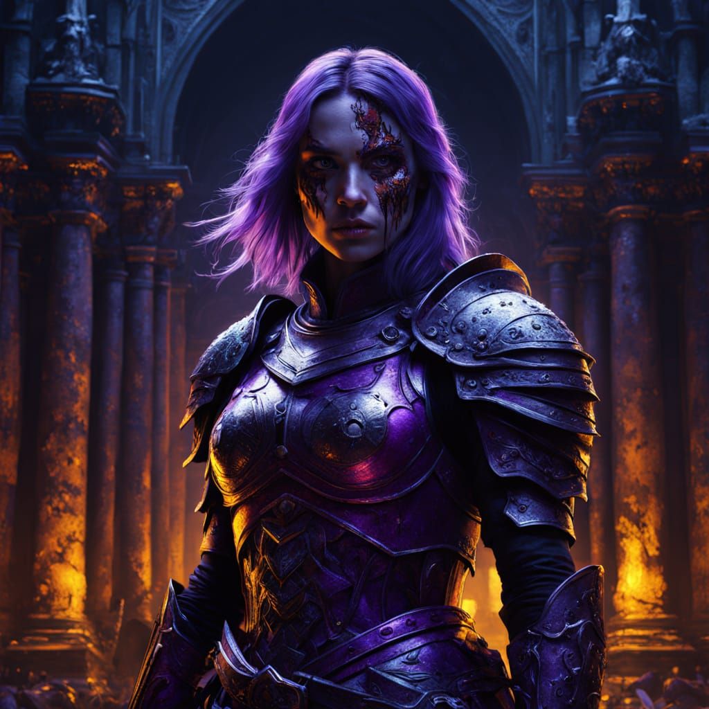 Warrior Woman in Gothic Horror Setting