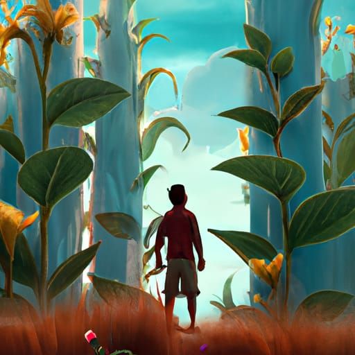 Boy and Beanstalks: Detailed Fantasy Art