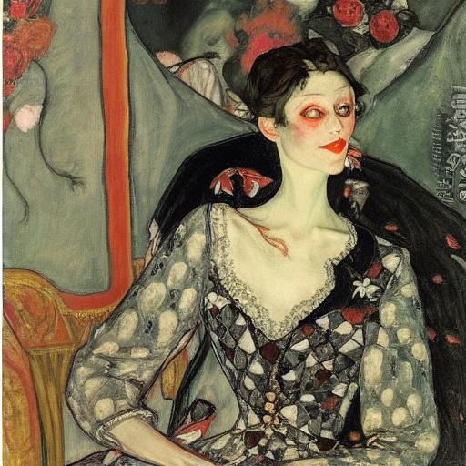 Beautiful Vampire in Romantic Night, Detailed Portrait