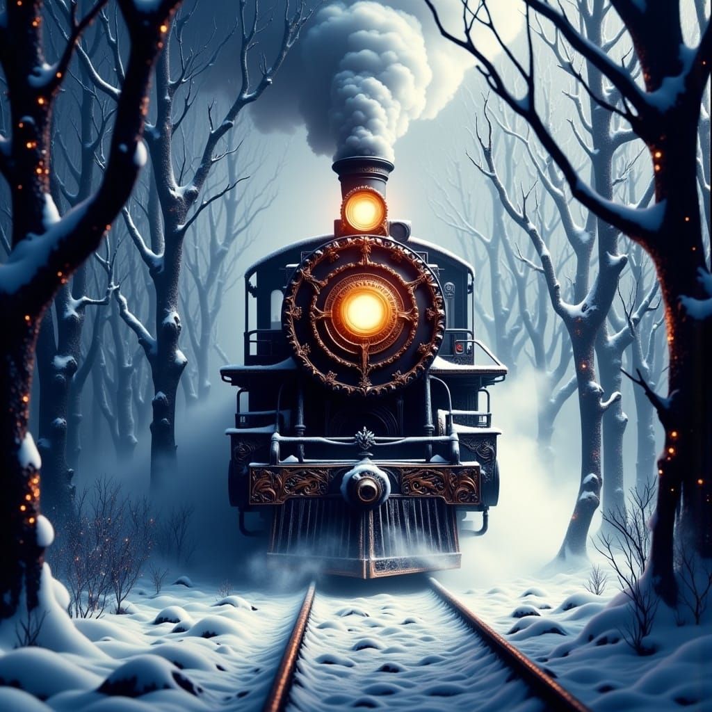 Majestic Steam-Powered Locomotive Rides into Winter Wonderla...