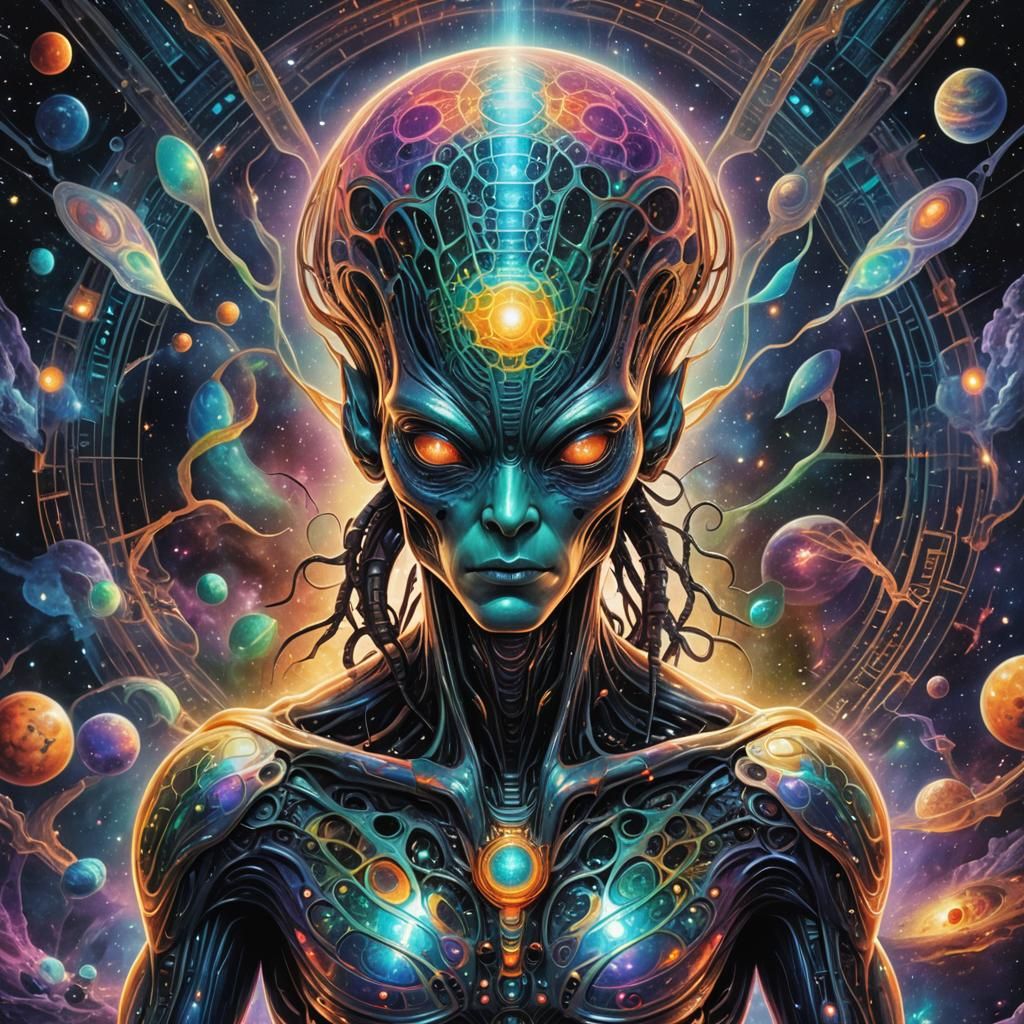 Holographic Alien Consciousness in Astral Cosmic Art
