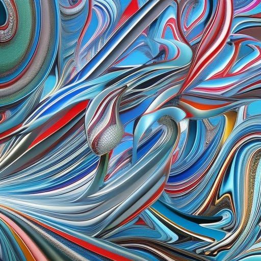 Abstract Gemstone Beachscape in Postmodern Digital Art