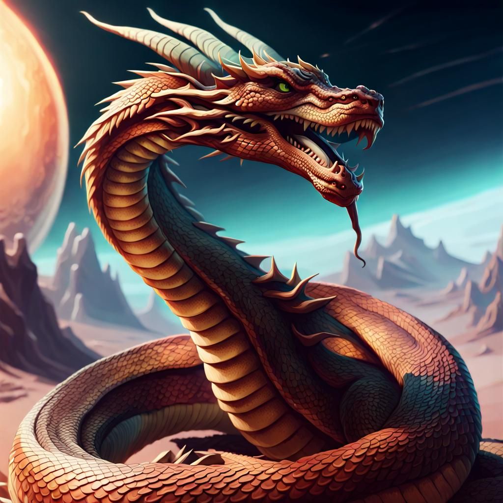 Dragon on a Planet Digital Art