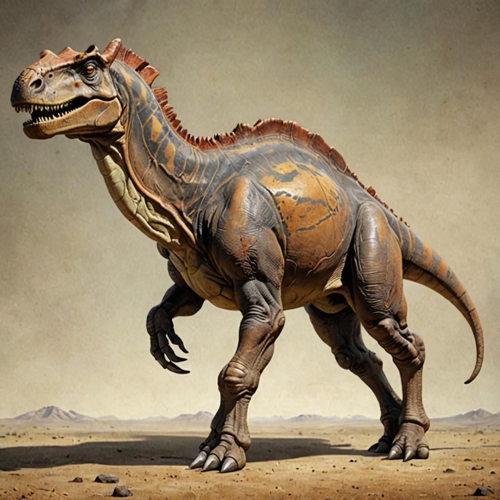 Carnotaurus with Four Legs and Brontosaurus Head