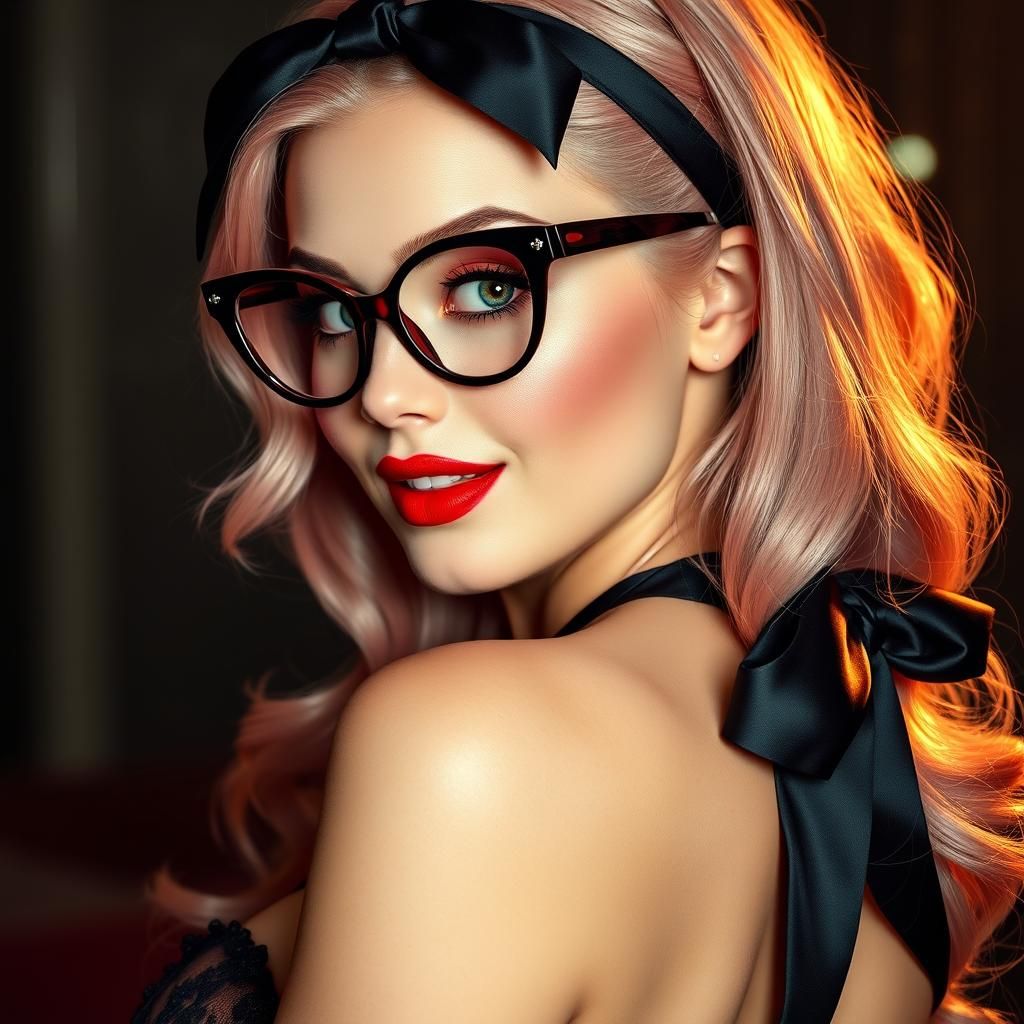 Vintage Glamour: Pin-Up Girl in Retro Style