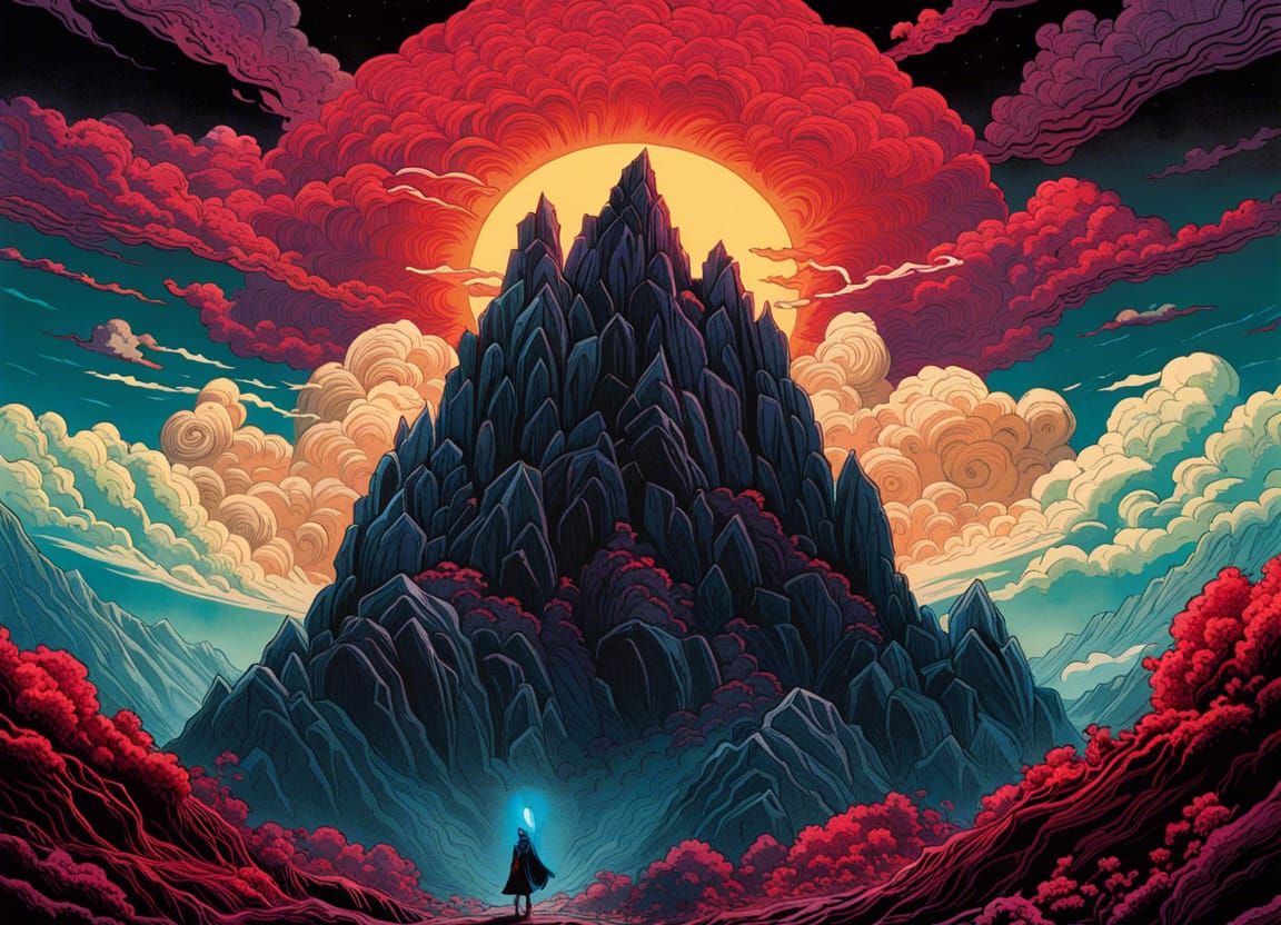 Stone Golem in Psychedelic Comic Book Art