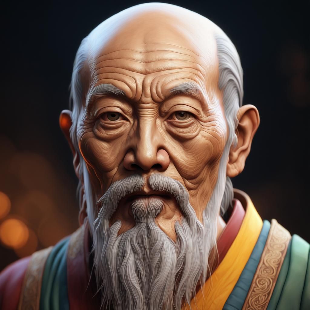 Detailed Portrait of Lao Tzu in High Resolution