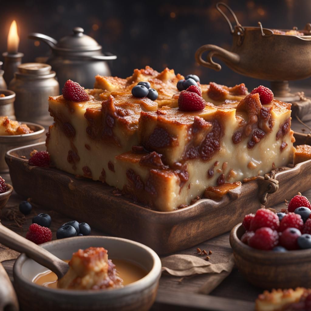 Fantastical Bread Pudding Concept Art in Deep Color