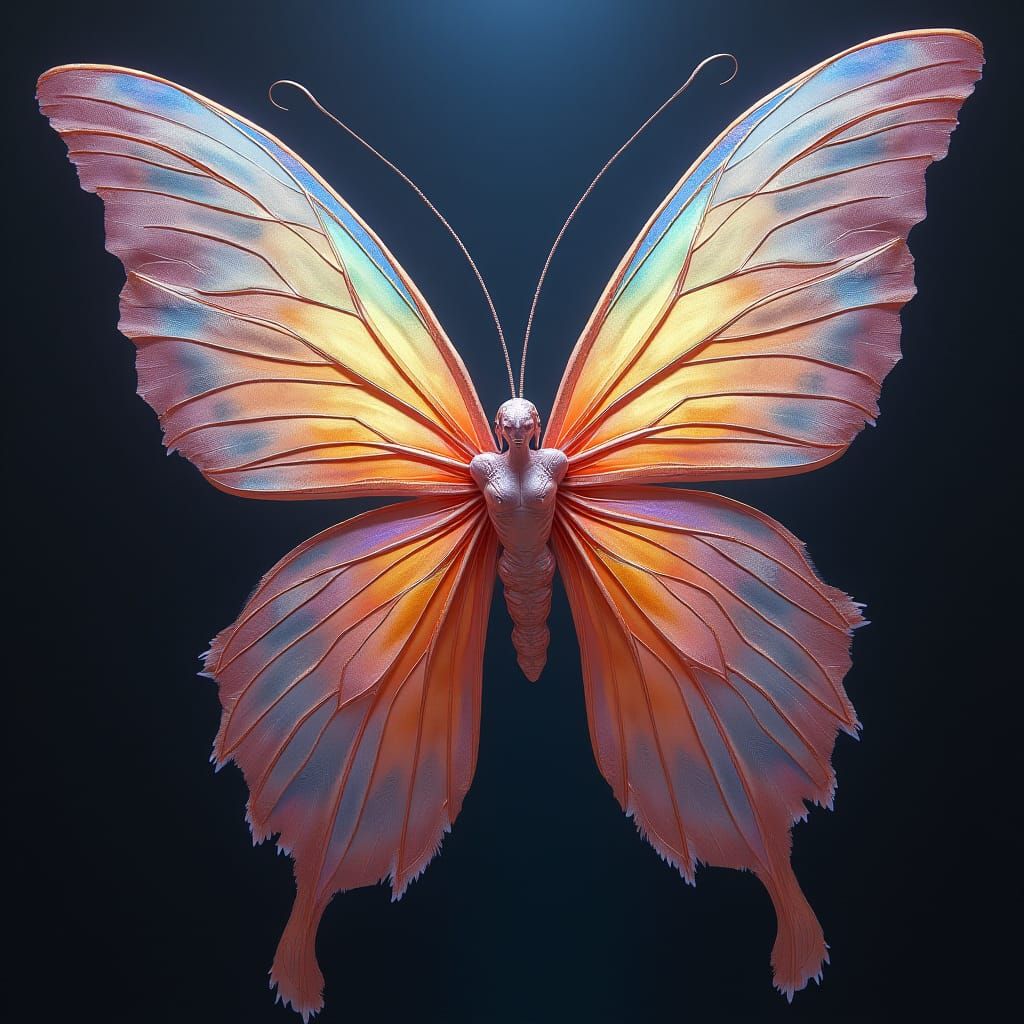 Butterfly Angel with Layered Wings: Fantasy Concept Art