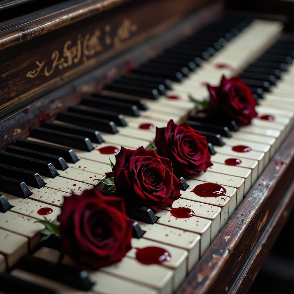 Antique Piano Keyboard: A Vampire Love Story