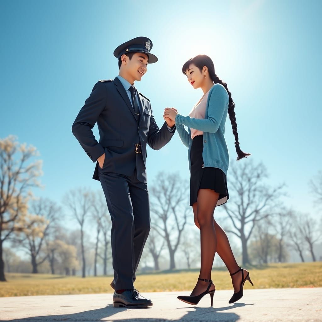 Couple Dancing Under the Radiant Midday Sun