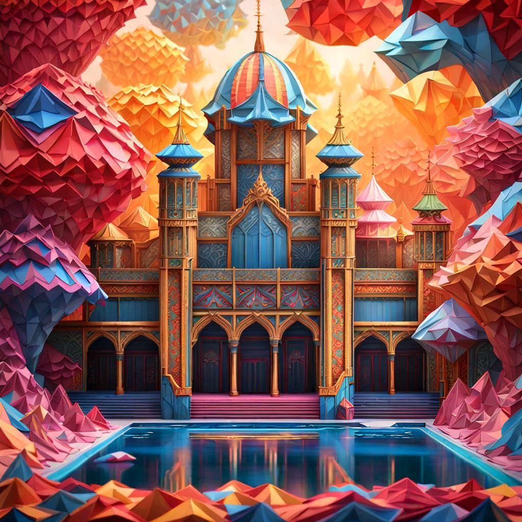 Fantastical Crystal Palace in Detailed Digital Art