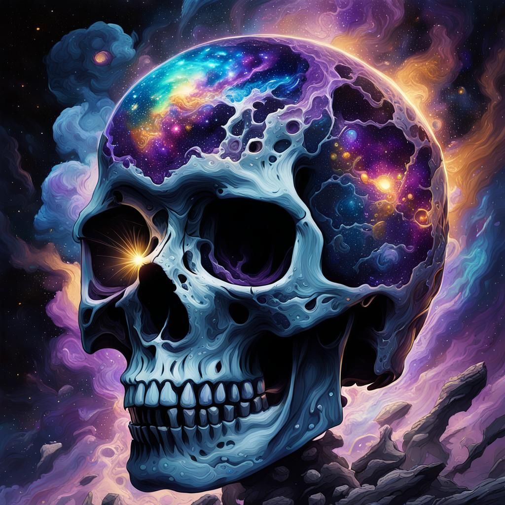 Galaxy World Inside Boy's Skull: Fantasy Concept Art
