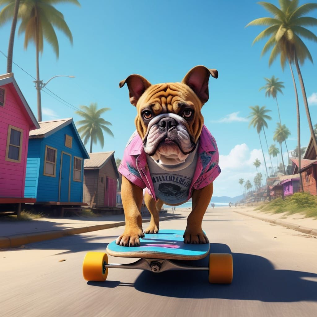 Bulldog Cruises Beachside in Trendy Style