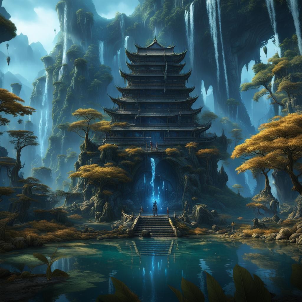 Detailed Avatar Matte Painting in Deep Color