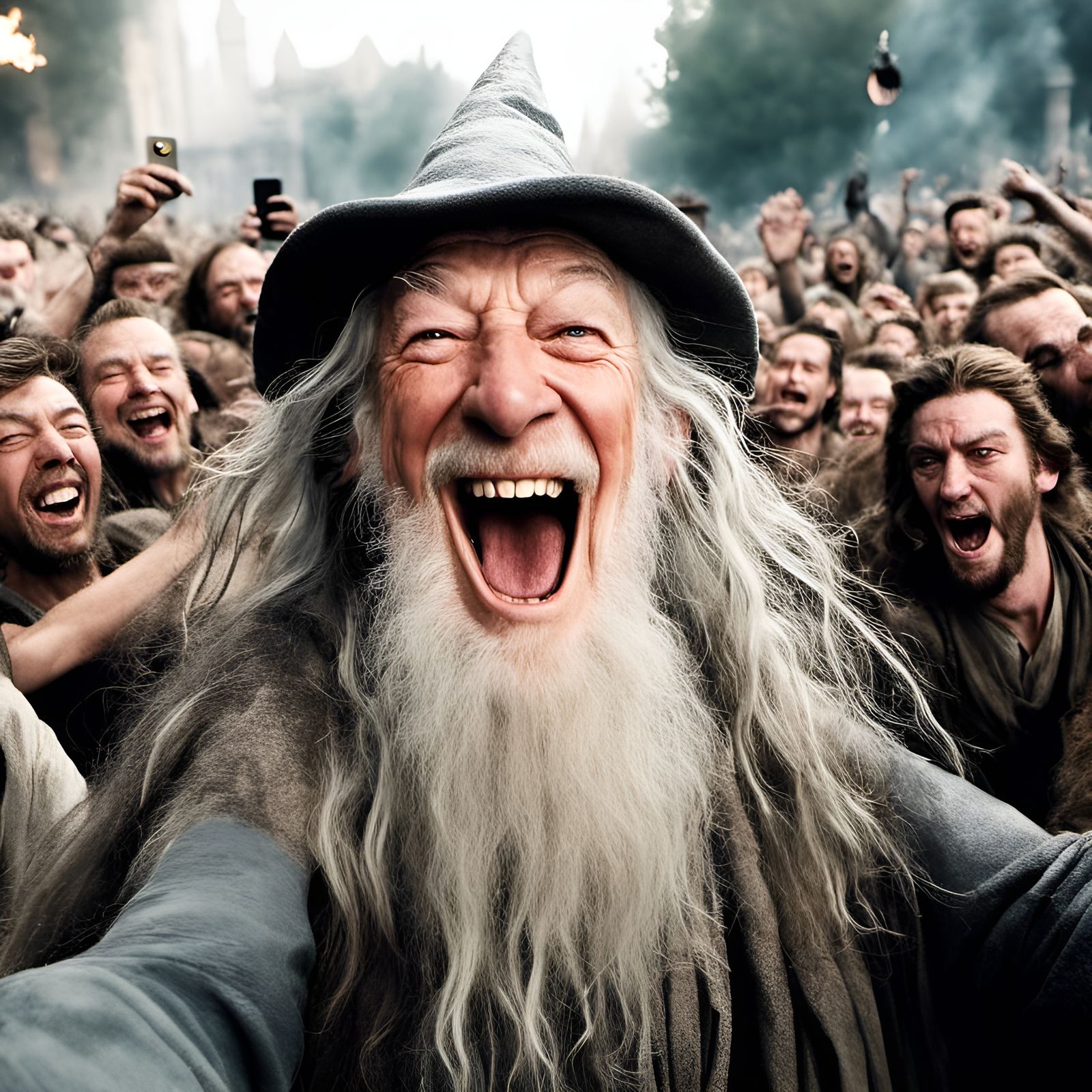 Gandalf Laughs: A Selfie in the Riot