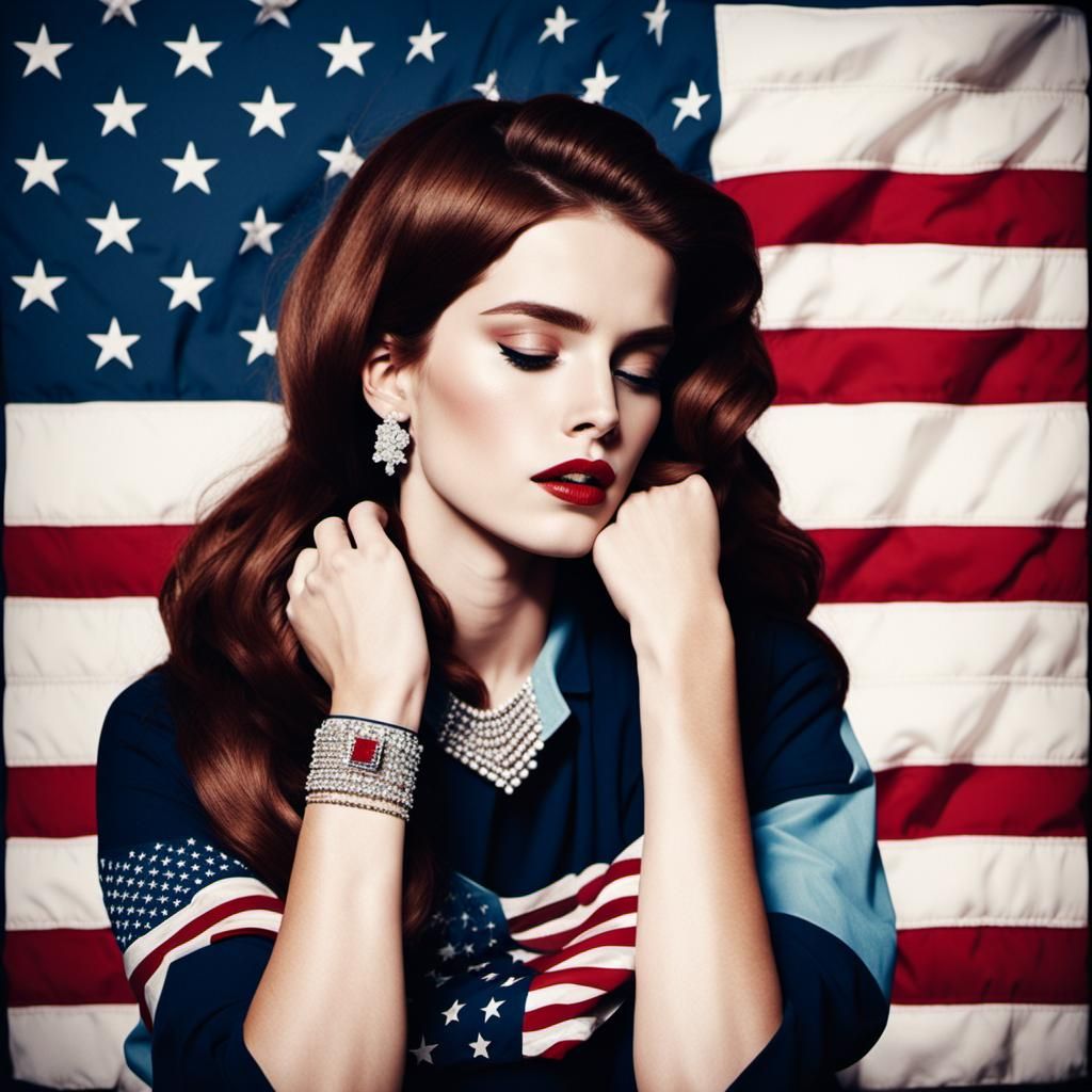 Americana Elegance: Diamonds and Flags in Split Colors