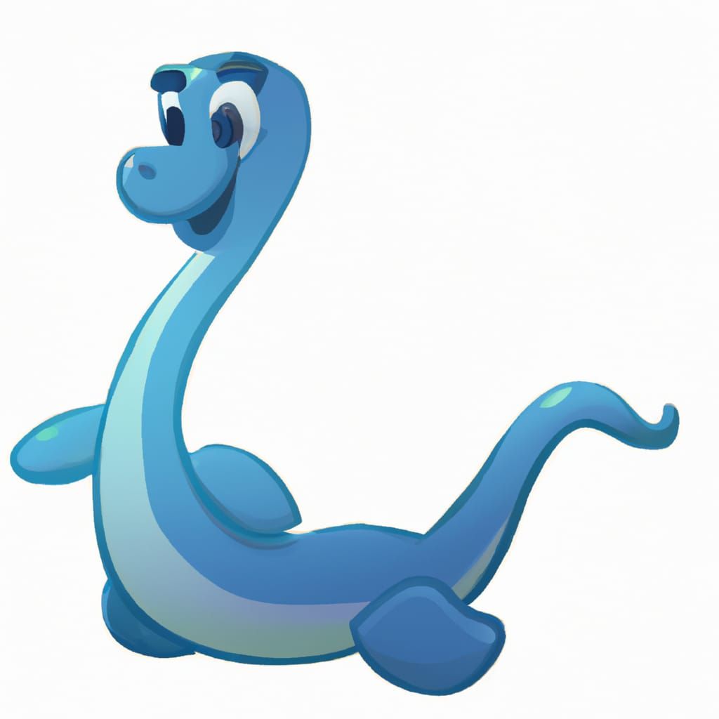 Cute Animated Cartoon Nessie Illustration