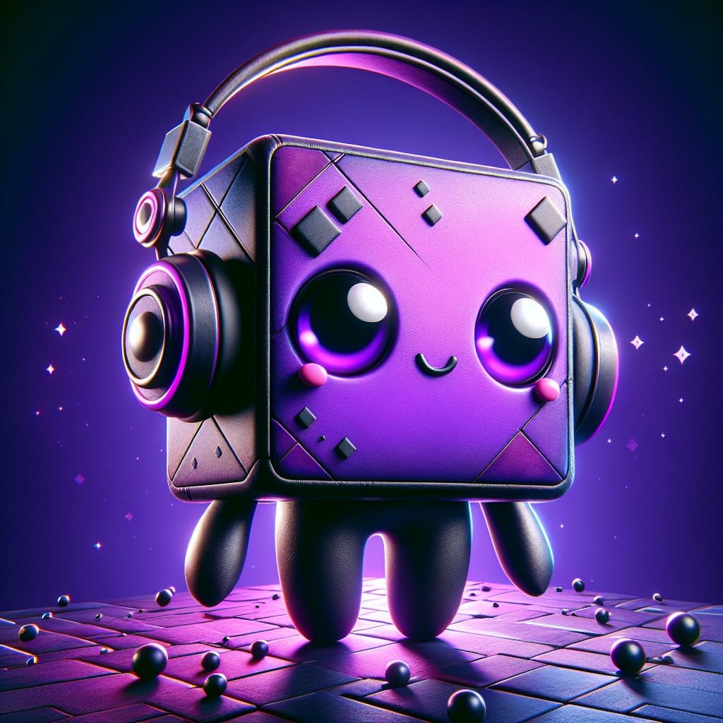 Anthropomorphic Purple Square Character Concept Art