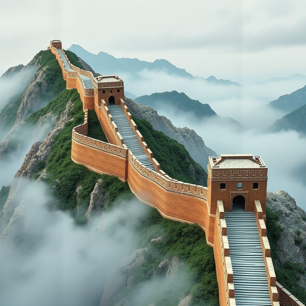 Paper Great Wall of China in Organic Style