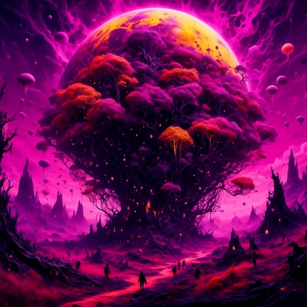 Ethereal Party on Alien Planet with Dark Angels