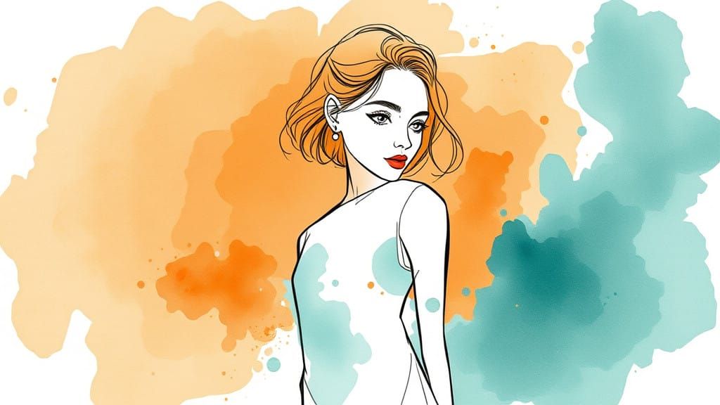 Ethereal Fashion Portrait in Vibrant Orange and Teal