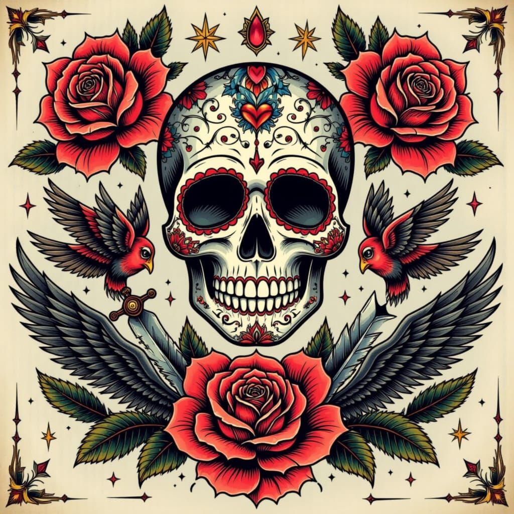 Bold Traditional Tattoo Design