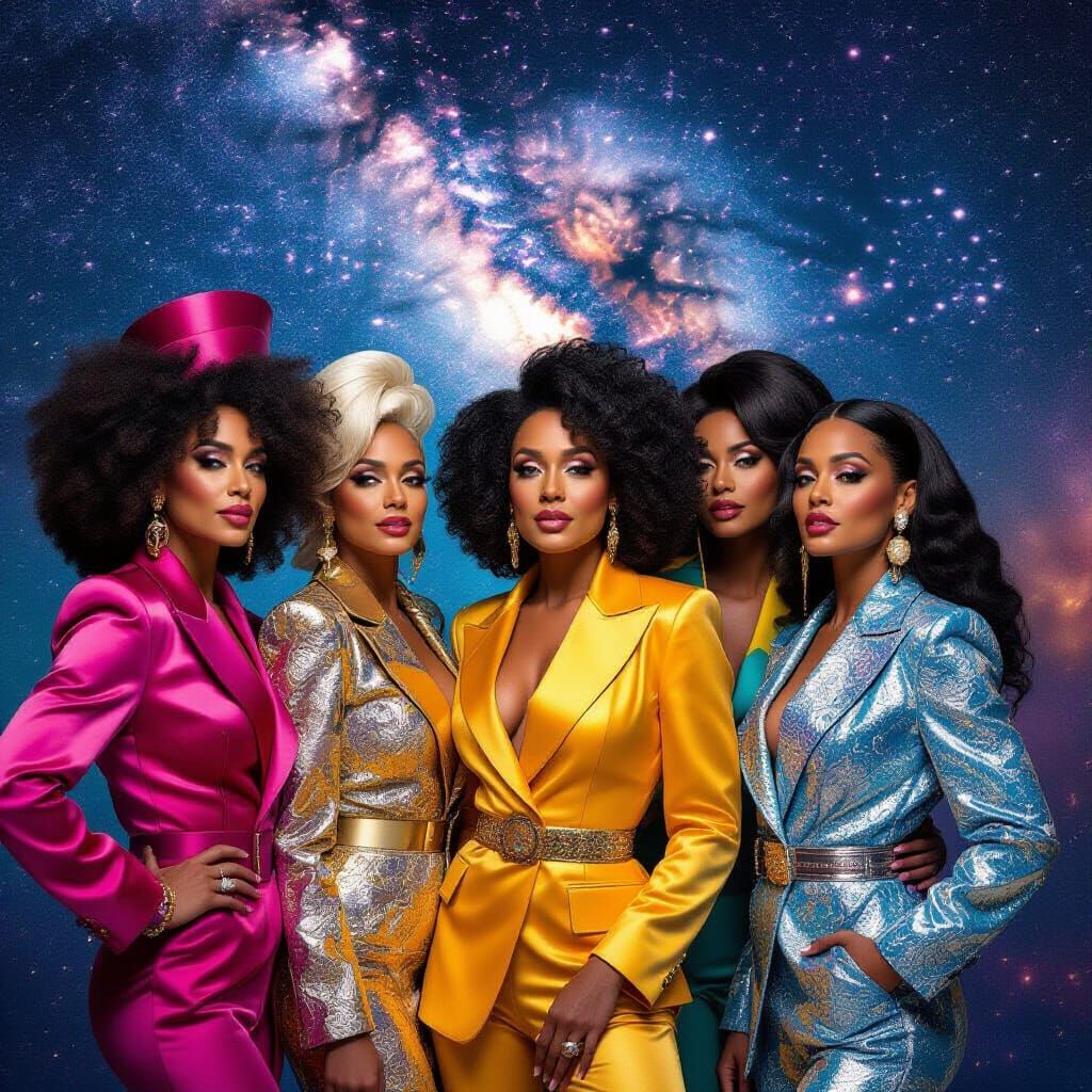 Cosmic House Divas in Afrofuturist Style