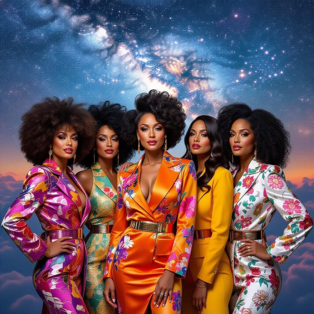 Afrofuturist Divas in Cosmic Retro Style
