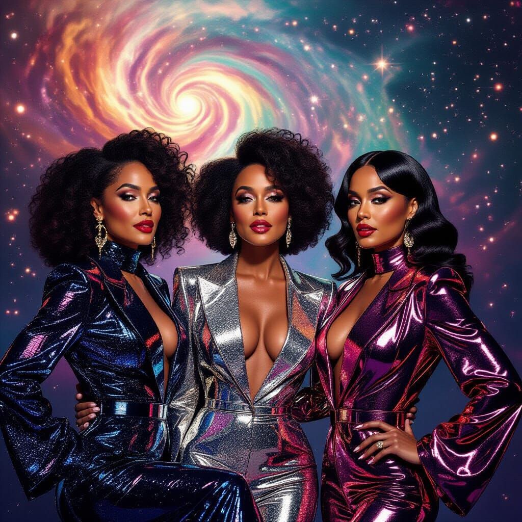Afrofuturistic House Divas in Cosmic Glamour Style