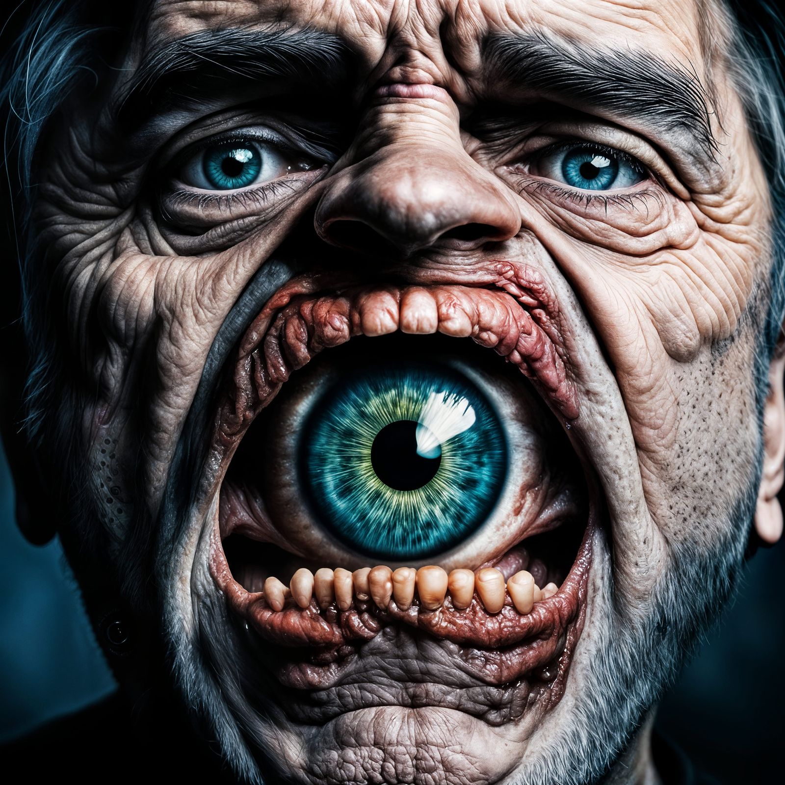 Horrific Open Mouth with Giant Eye