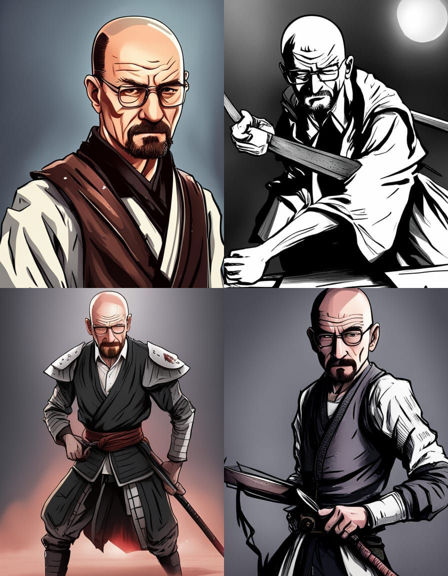 Walter White Samurai in Anime Style