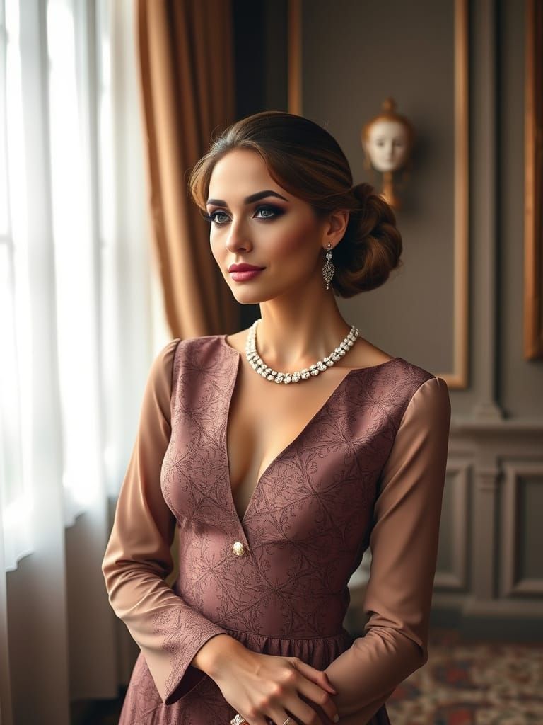 Elegant Woman in a Luxurious Environment