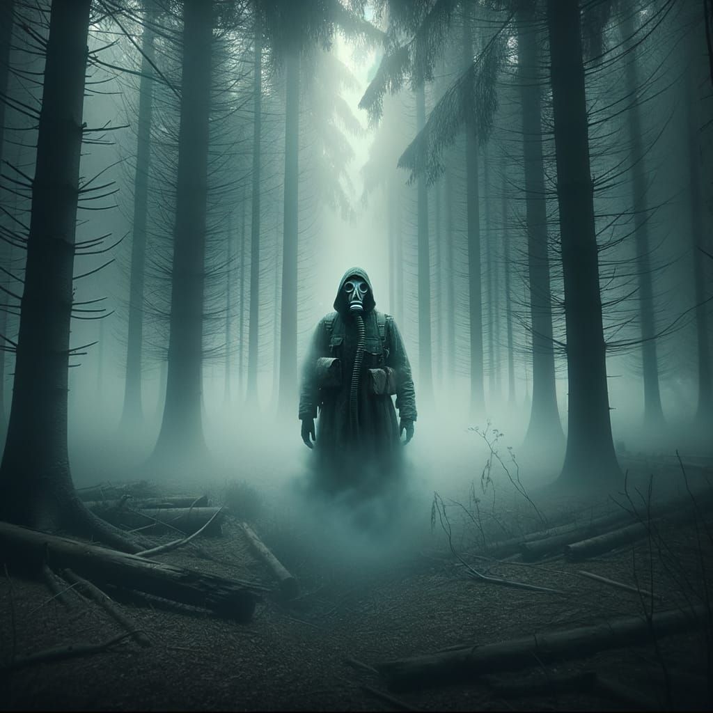 Eerie Undead Figure in WW1 Woodland Scene