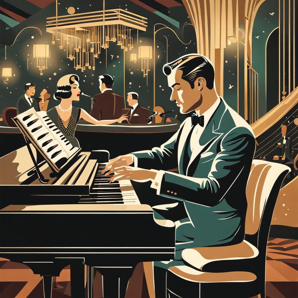 Art Deco Lounge Singer and Piano Player