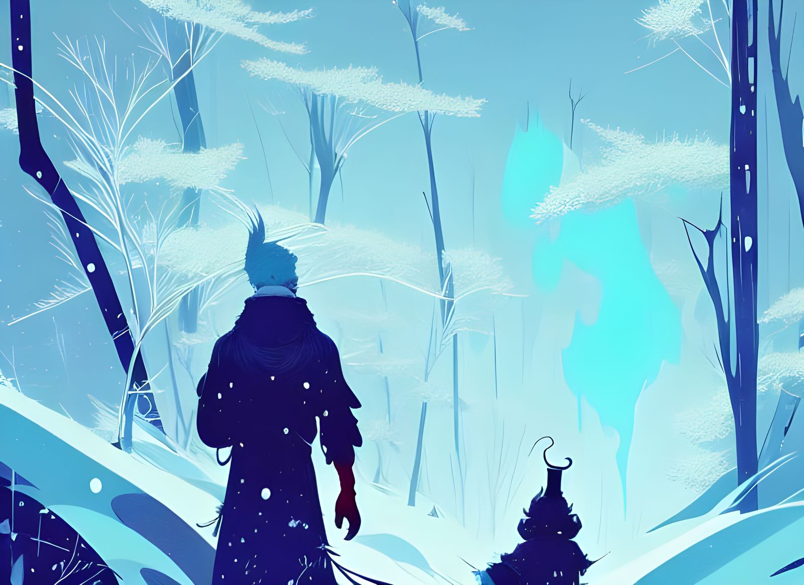 Jack Frost Winter Spirits in Composite Art Style