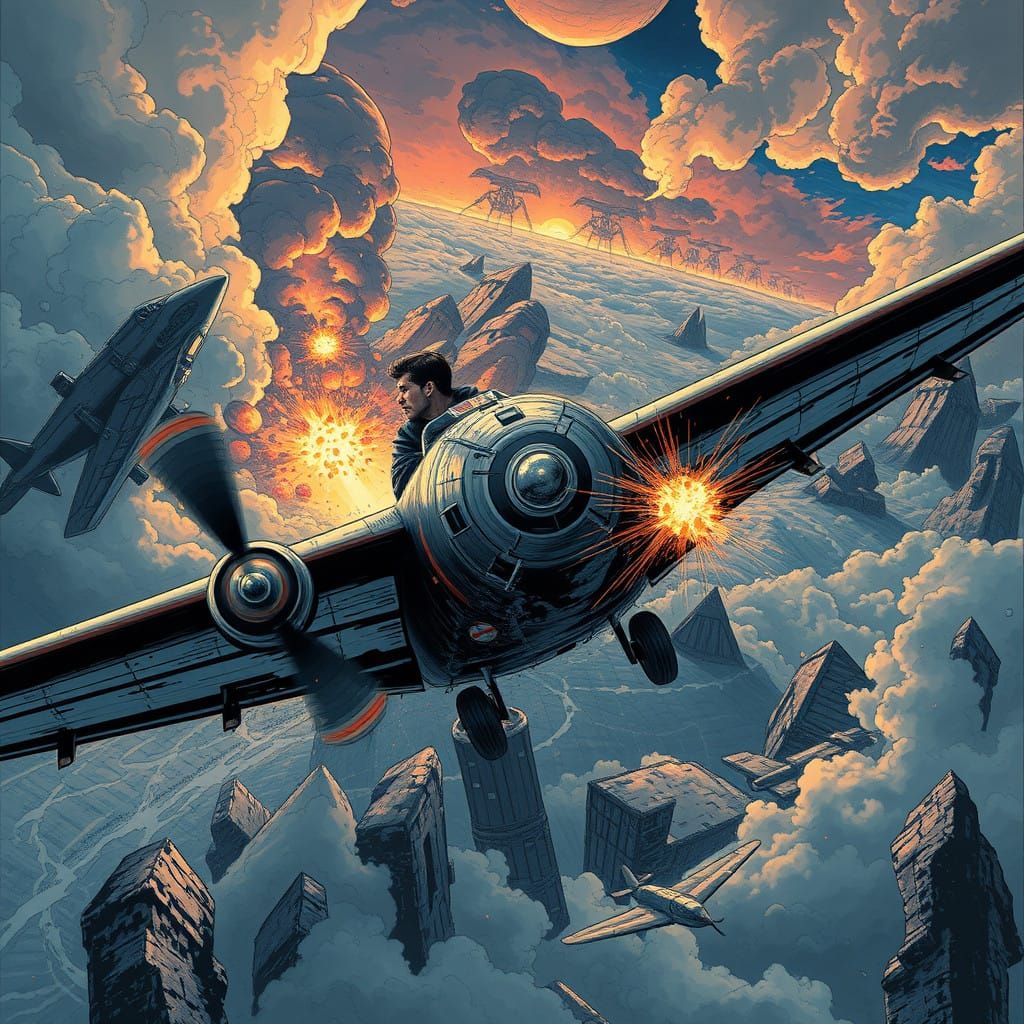 Dramatic Plane Crash in a Field with an Elderly Man