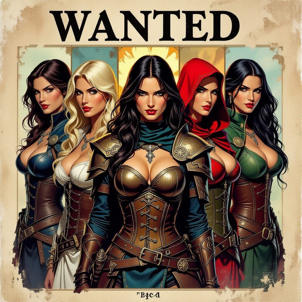 Fantasy Adventurers Wanted Poster in Frazetta Style