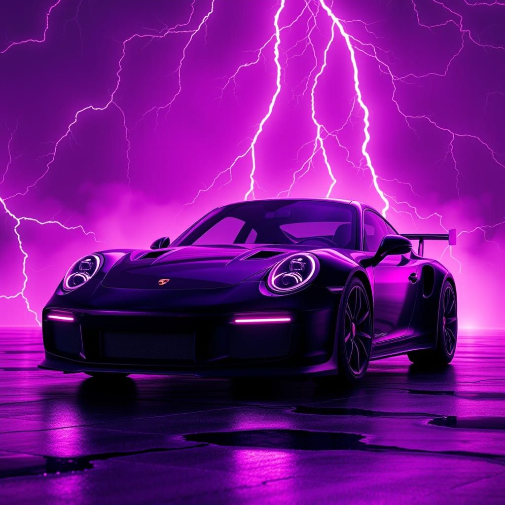 Ethereal Porsche 911 Illuminated by Mystical Aura