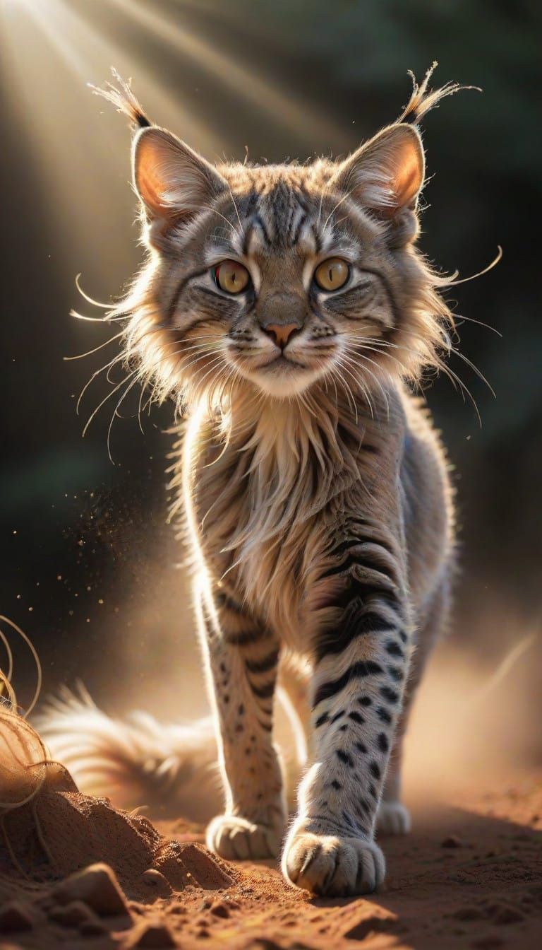 Enchanted Whimsical Kitten in Radiant Light