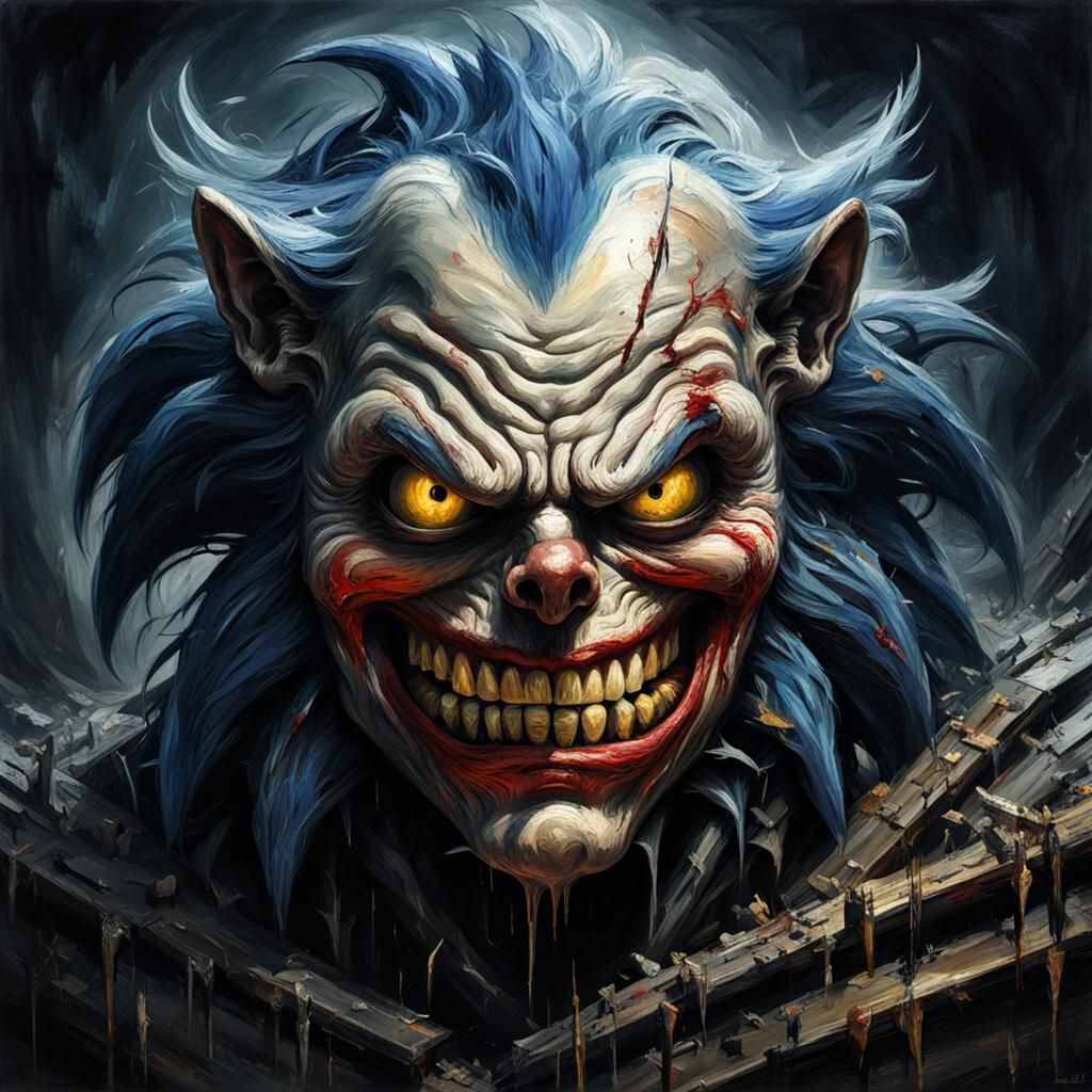 Grotesque Decaying Face in Gothic Impressionist Style