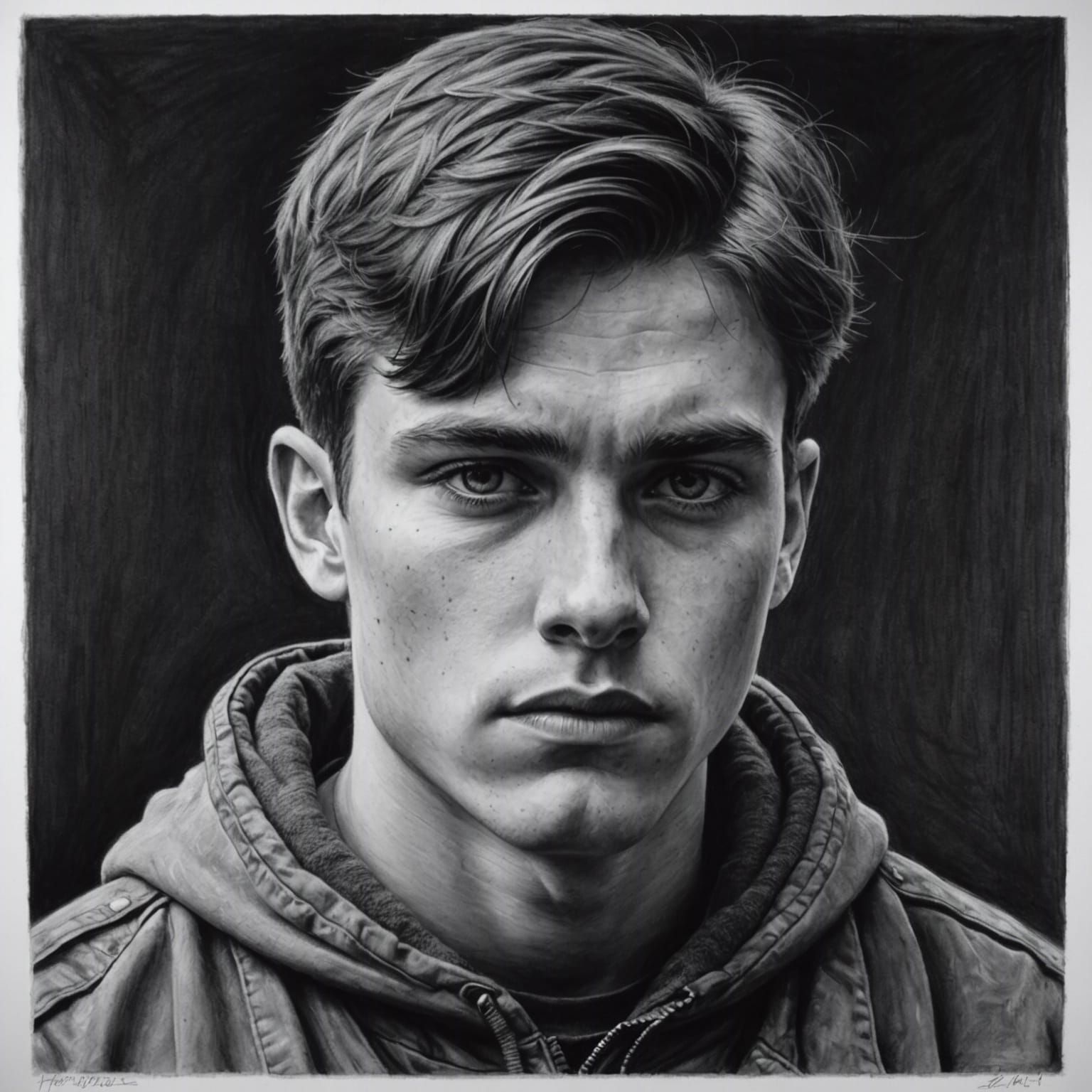 Sullen male teen from army
