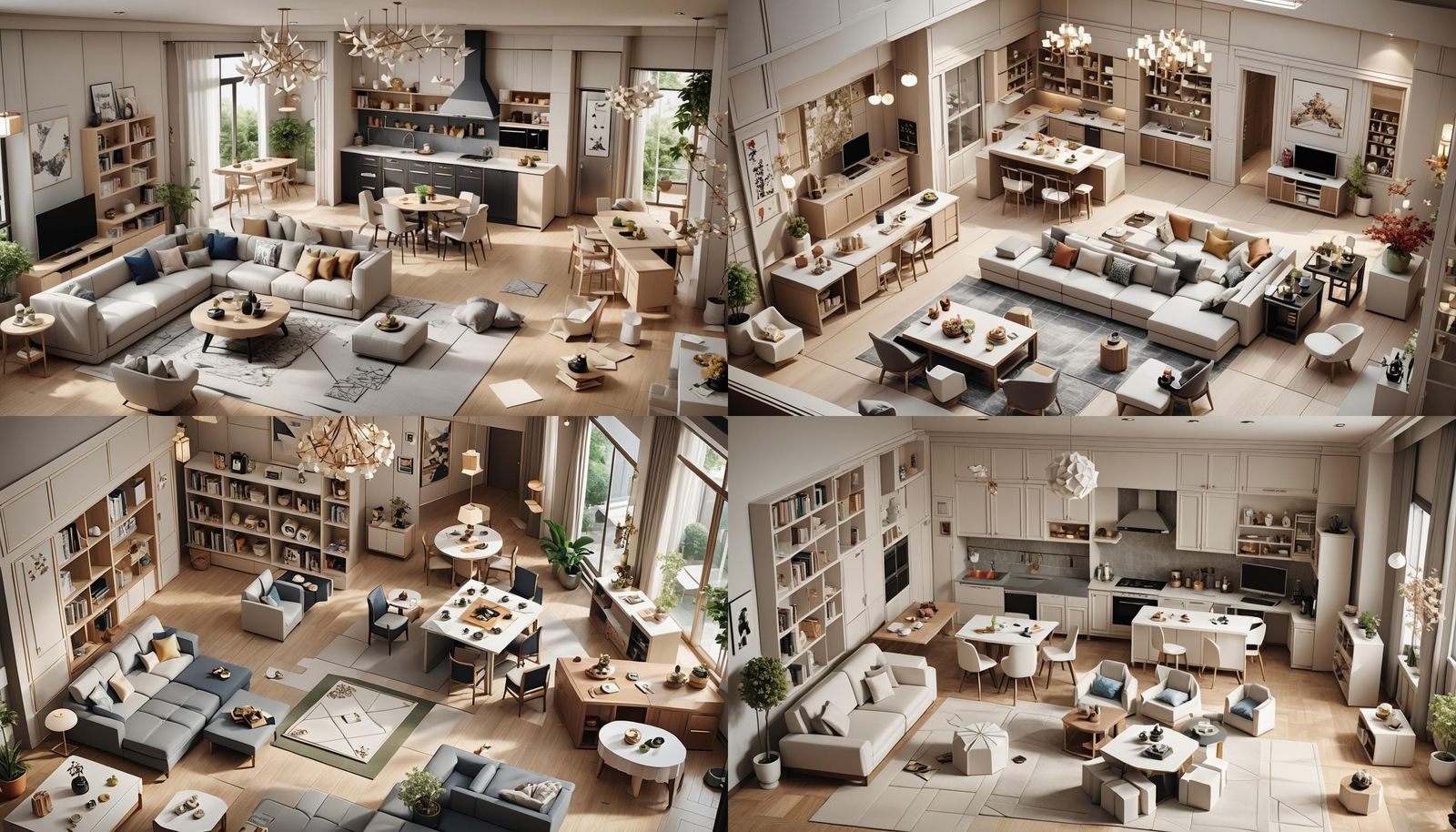 Zen Living Room with Mahjong and Gaming Corner