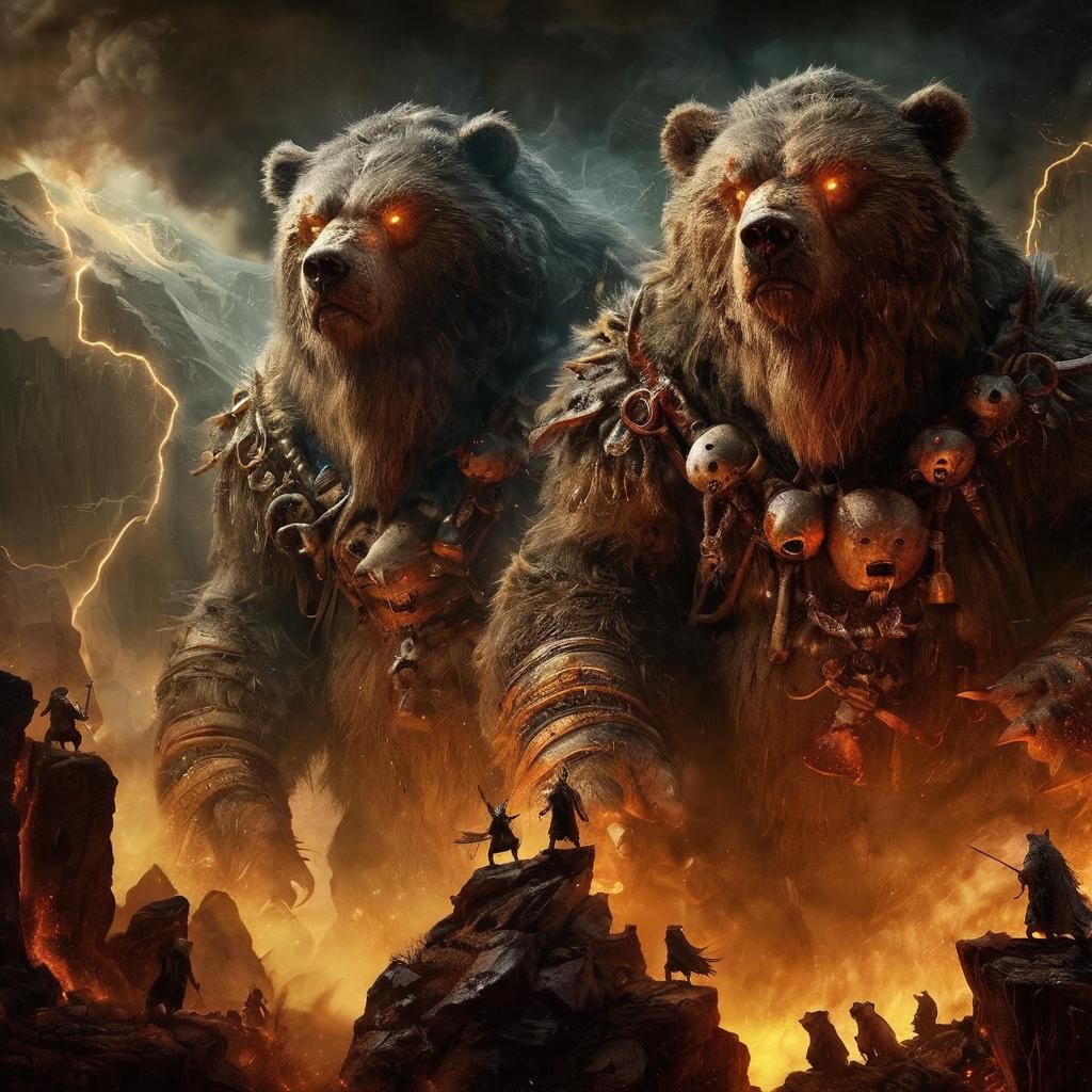 Ominous Kodiak Bears: Mythic Legions in Darkness