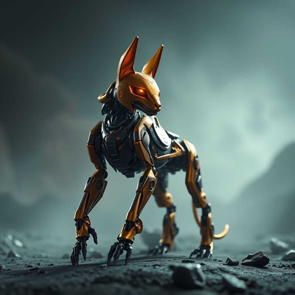Bionic Dingo: Anubis in Epic Sci-Fi Futuristic Armor