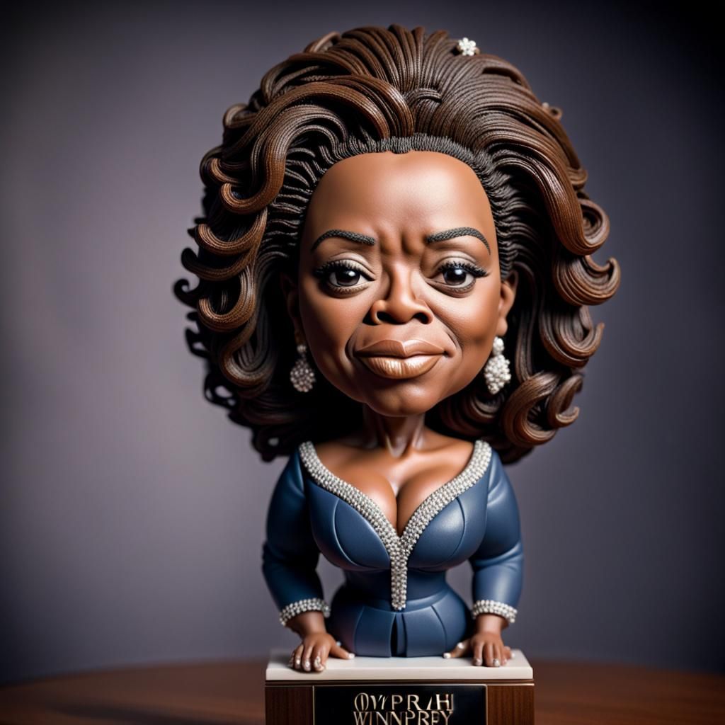 Hyperrealistic Miniature Oprah Winfrey Bobblehead Figurine