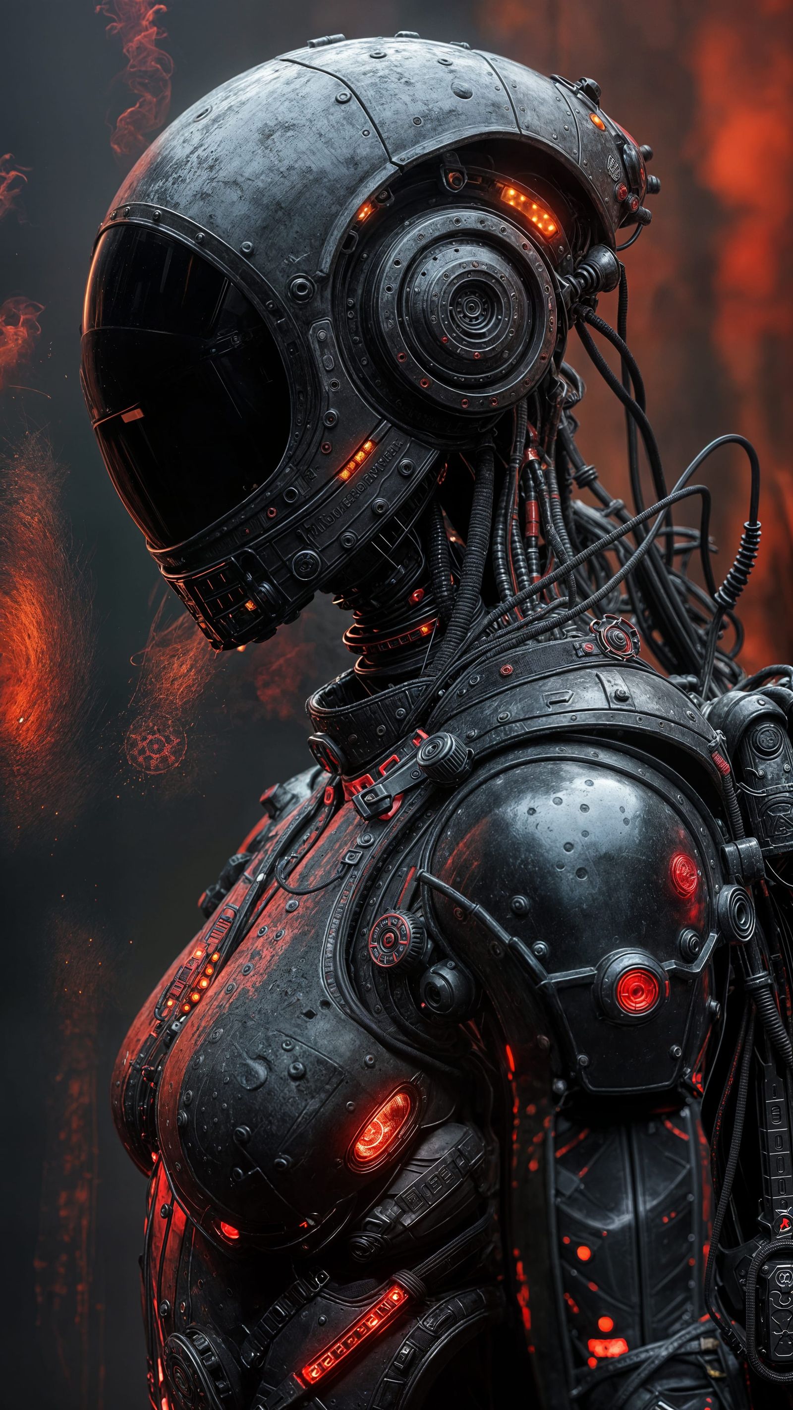 Cybernetic Warrior in Aggressive Armor