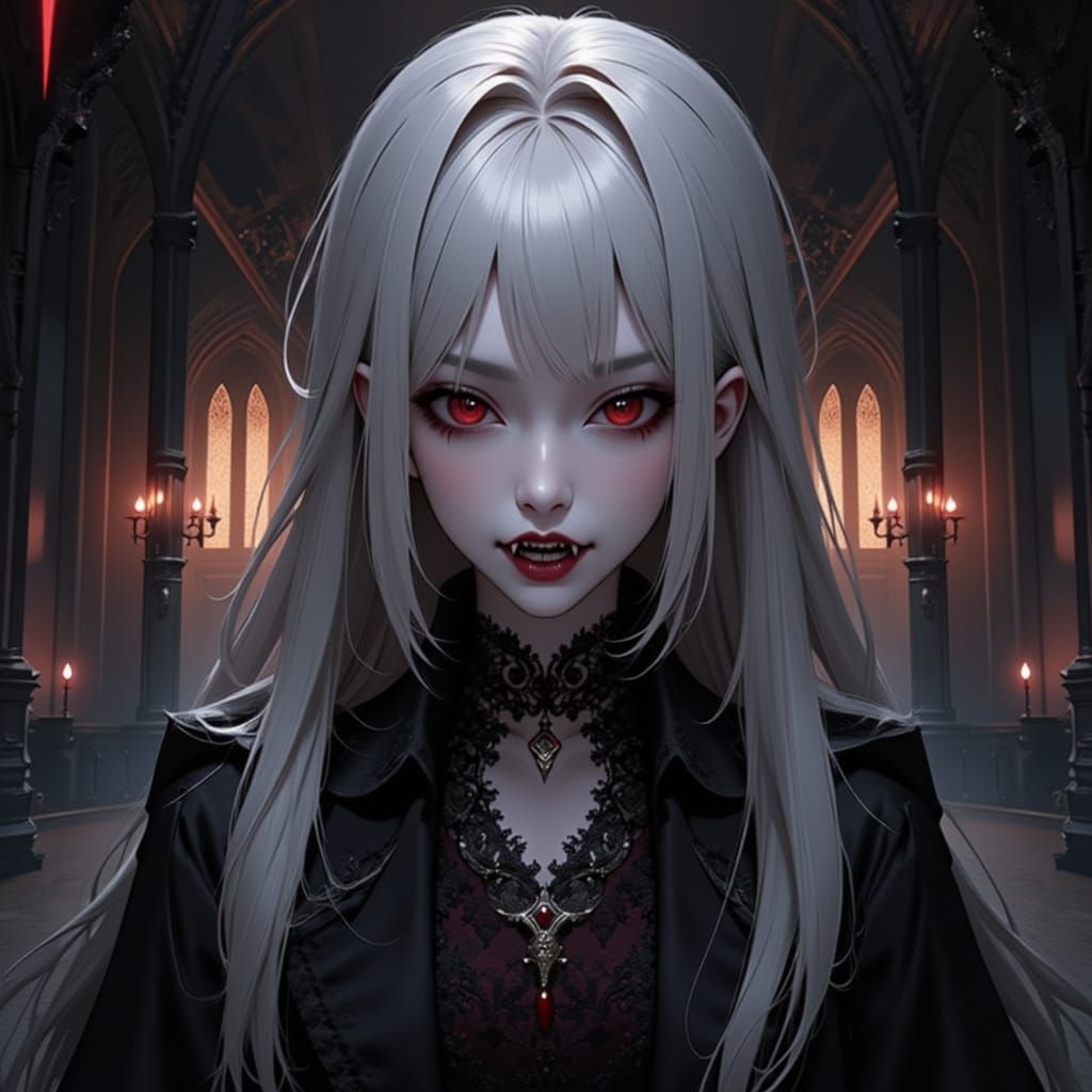 Sailor Moon Vampire Girl in Gothic Castle