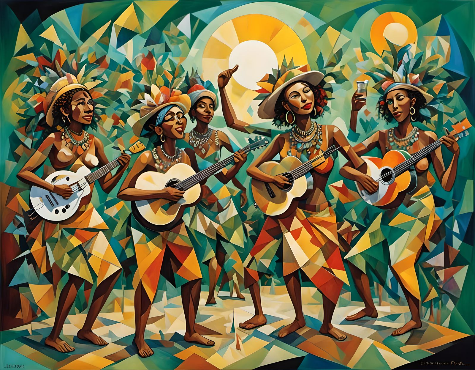 Cubist Balinese Reggae Band on Beach