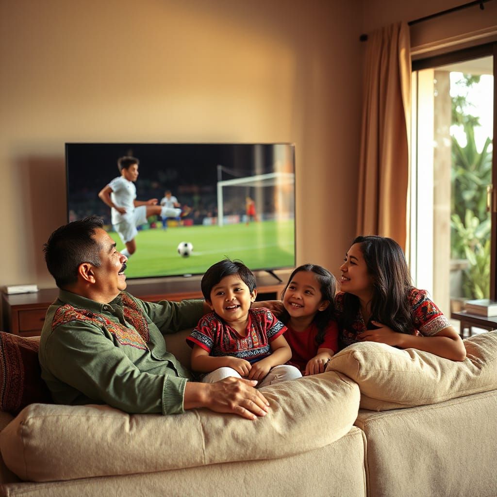 Joyful Guatemalan Family Photo on Sofa